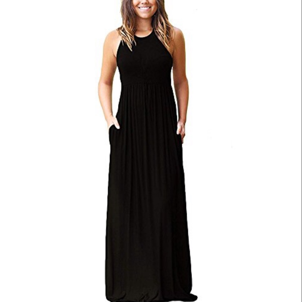 NEW AIKEN Sleeveless Black Maxi Dress Size Small